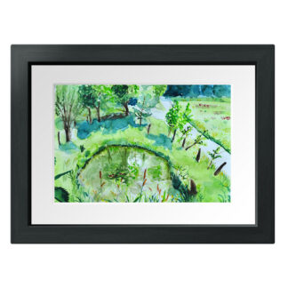 Aquarell Weiher