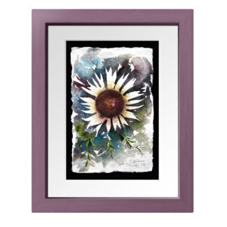 Aquarell Silberdistel auf Büttenkarton