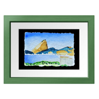 Aquarell des Zuckerhuts in Rio de Janeiro