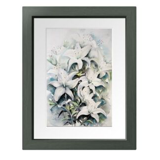 Weisse Lilien als Aquarell
